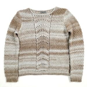 Elsamanda Women's Gradient Knit Sweater Size M Wool Blend Brown Gray Italy